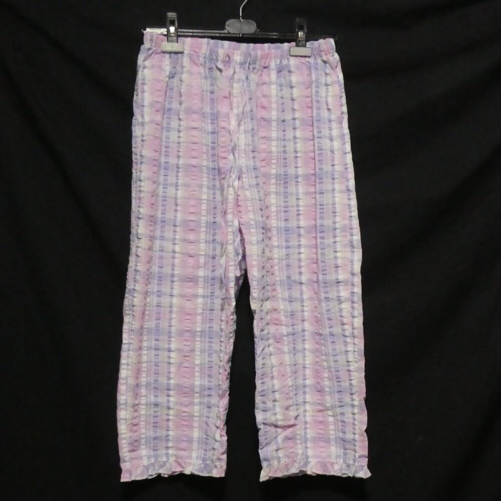 TIME OUT | medium | Textured Plaid Lounge Pants | Waistband and Drawstring